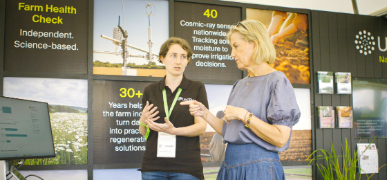 HRH The Duchess of Edinburgh talks to Dr Margaret Bolton from UKCEH 